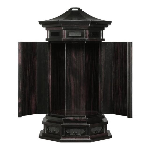 厨子 厨子仏壇 八角厨子 8号 黒檀 紫檀 高さ: 43cm 幅: 24.3cm 爆買 : 仏壇仏具のまごころショップ安伽堂 - 通販 ...