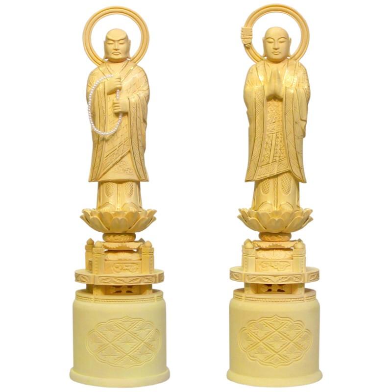 仏像 両大師 法然上人 善導大師 柘植 ツゲ 5寸 爆買