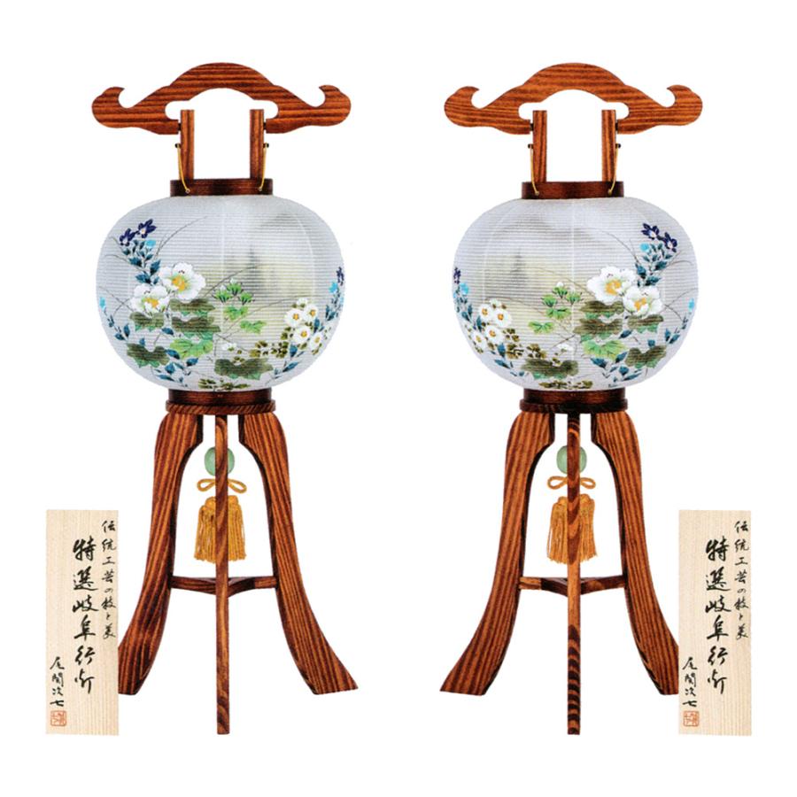 盆提灯 大内行灯 二重桃林10号 桔梗柄 岐阜提灯2