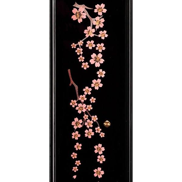 厨子型 ミニ仏壇 蒔絵桜 小 「黒・内金」 高さ: 30cm 幅: 17.1cm 爆買の画像