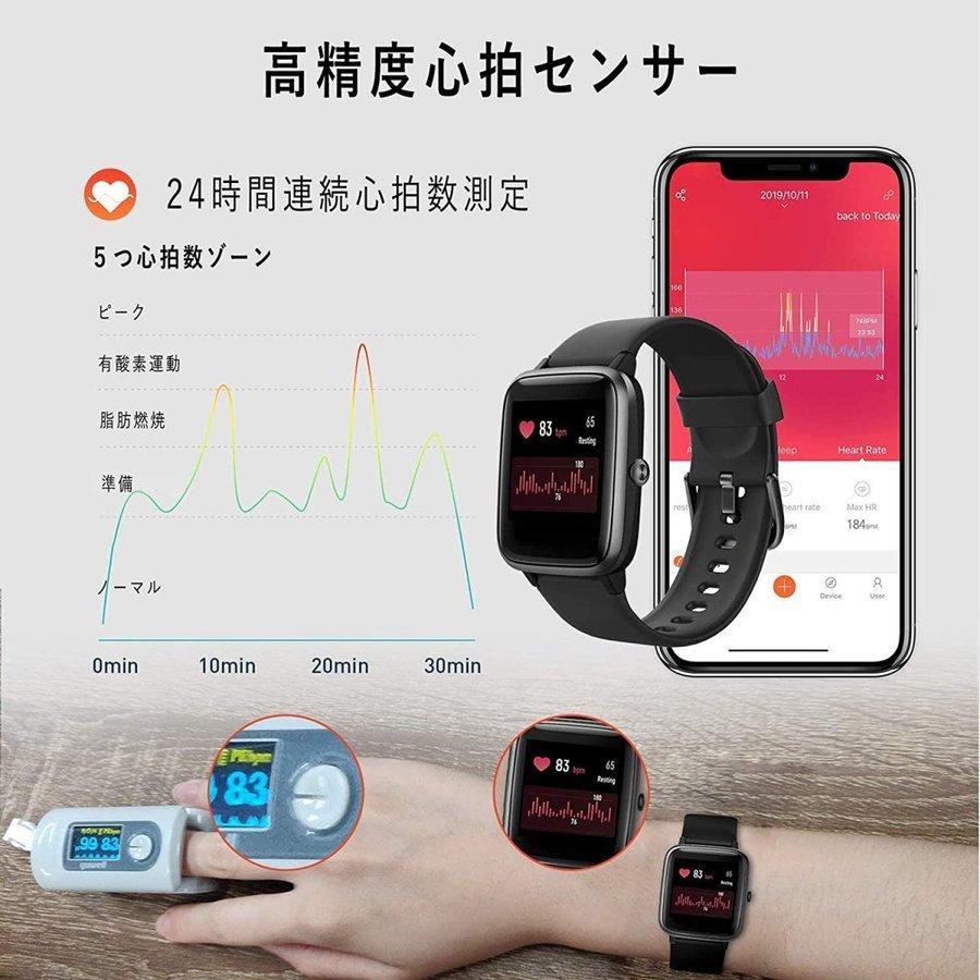 スマートウォッチ 活動量計 IP68防水 レディース メンズ 腕時計 