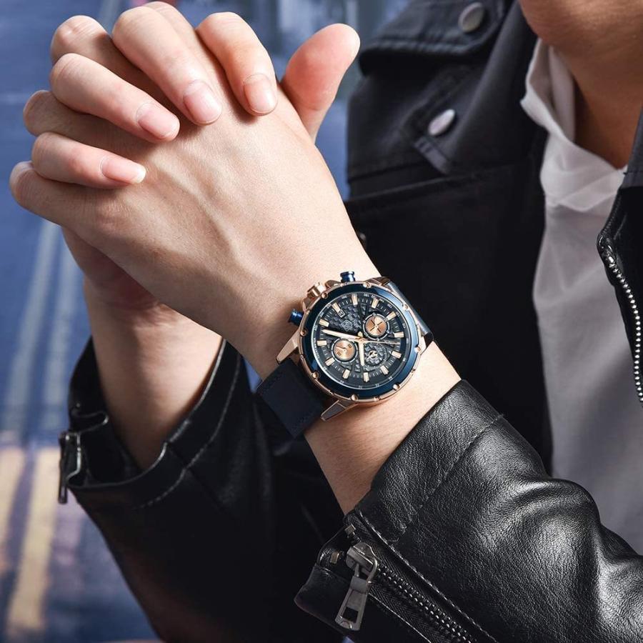 腕時計 メンズ BY BENYAR 男性のためのクロノグラフ、パーフェクト