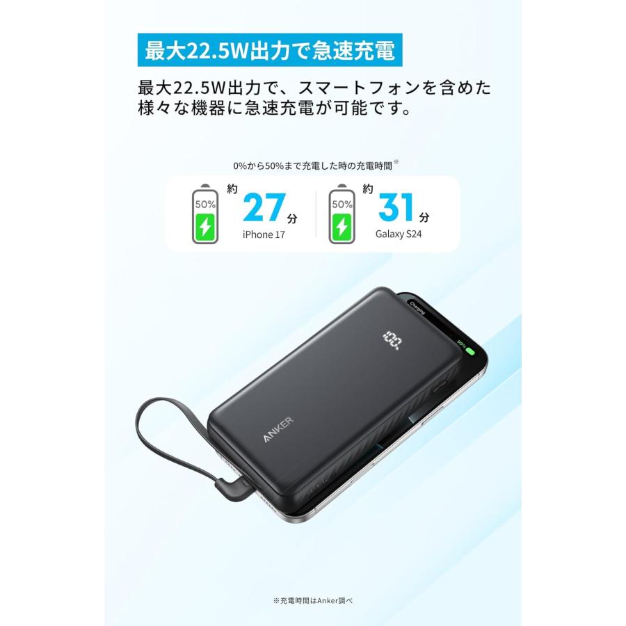 Anker（アンカー） Anker Zolo Power Bank (20000mAh, 22.5W, Built-In
