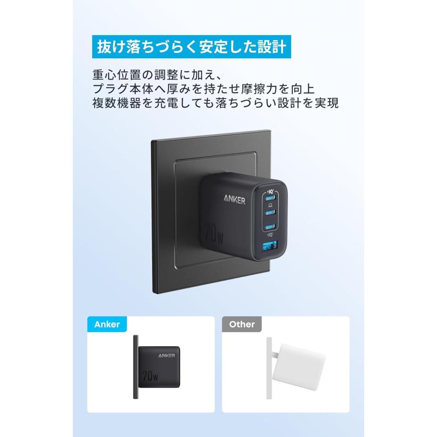 Anker Zolo Charger (70W, 4 Ports)【 PD対応/PSE技術基準適合】iPhone シリーズ/Air MacBook Windows PC iPad Galaxy Android スマートフォン ノートPC | Anker | 07