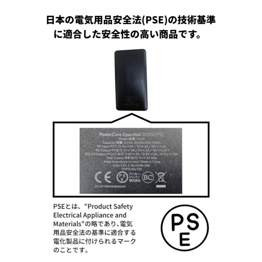 モバイルバッテリー Anker PowerCore Essential 20000mAh PowerIQ 2.0搭載 PD対応 iPhone対応 アンカー｜ankerdirect｜09