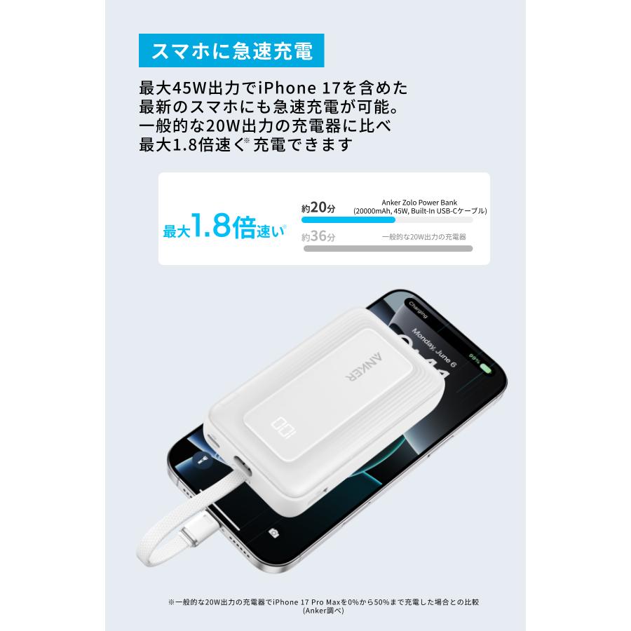Anker（アンカー） Anker Zolo Power Bank (20000mAh, 45W, Built-In
