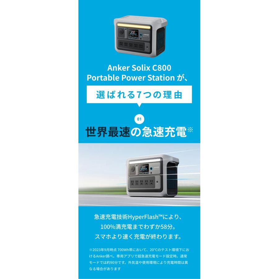 防災グッズ ポータブル電源 Anker Solix C800 Portable Power Station 768Wh 高出力AC(定格1200W / 最大1600W, 5ポート) 長寿命10年 : a1753 : AnkerDirect - 通販 - Yahoo!ショッピング 防災グッズ ポータブル電源 Anker Solix C800 Portable Power Station 768Wh 高出力AC(定格1200W / 最大1600W, 5ポート) 長寿命10年 : a1753 : AnkerDirect - 通販 - Yahoo!ショッピング