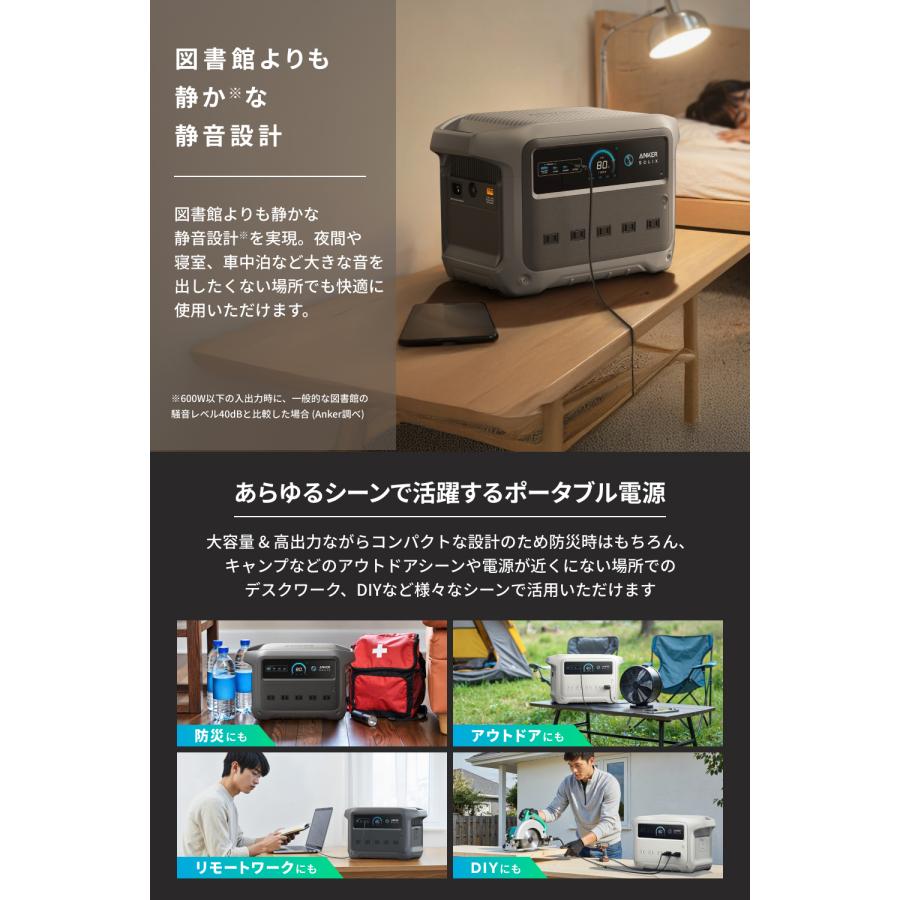 Anker Solix C1000 Gen 2 Portable Power Station オフホワイト 大容量 ポータブル電源1024Wh 高出力AC 長寿命10年 リン酸鉄 アプリ遠隔操作 キャンプ 防災の画像