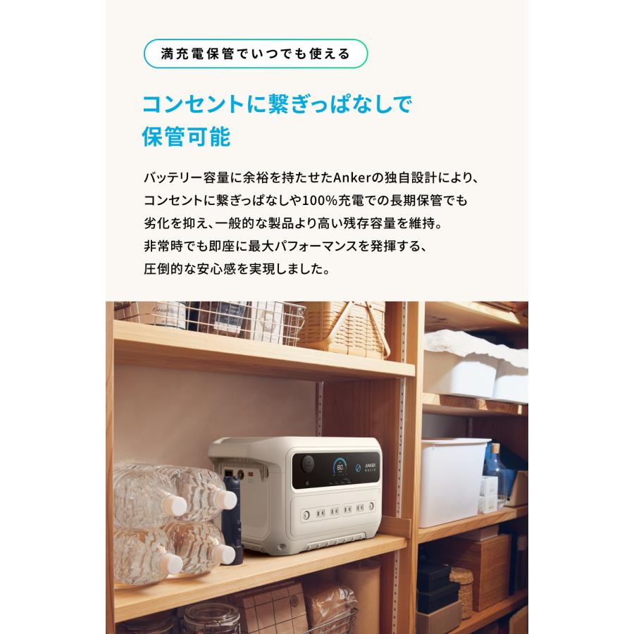 Anker Solix C2000 Gen 2 Portable Power Station オフホワイト 2048Wh 世界最小クラスの大容量ポータブル電源 世界最速99分で満充電の画像