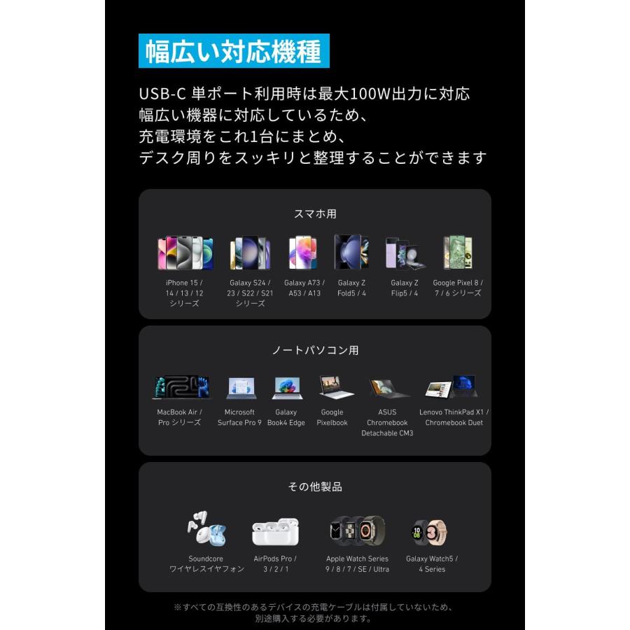 Anker Prime Charger (200W, 6 Ports, GaN) 【PSE技術基準適合/USB PD対応】MacBook USB PD対応Windows PC iPad iPhone Galaxy Android スマートフォンの画像