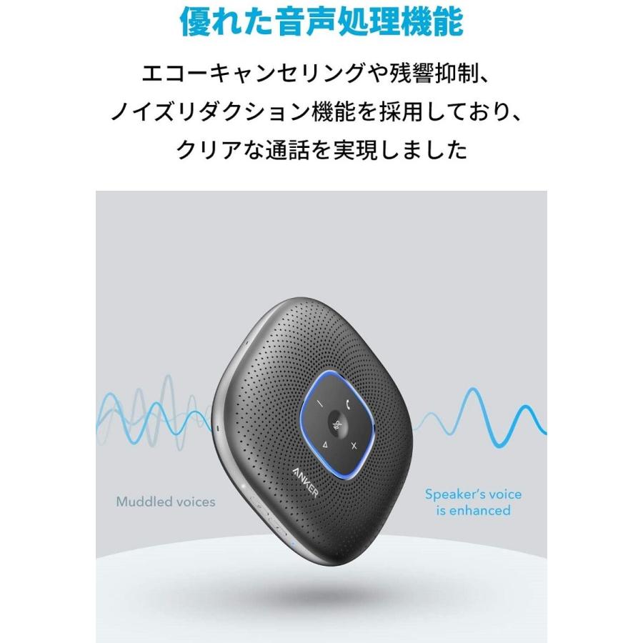 スピーカー Bluetooth Anker PowerConf 会議用 Bluetooth スピーカーフォン 全指向性 マイク ノイズリダクション Zoomなど対応 ビデオ会議 アンカー｜ankerdirect｜05