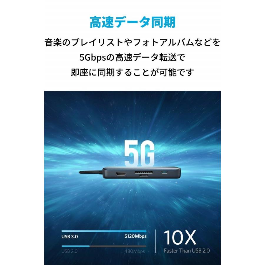 Anker PowerExpand+ 7-in-1 USB-C PD ハブ HDMI出力ポート 60W出力USB-Cポート イーサネット USB-Aポート2個 microSD＆SDカード搭載スロット アンカー | Anker | 06
