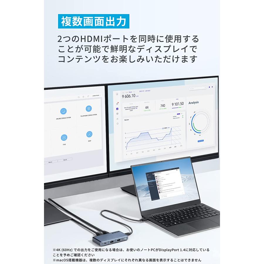 Anker 343 USB-C ハブ (7-in-1, Dual 4K HDMI) 100W USB PD対応 4K HDMI 2ポート 約50cm 着脱式ケーブル 5Gbps 高速データ転送 USB-Cポート USB-Aポート搭載 : a8372 : AnkerDirect - 通販 - Yahoo!ショッピング Anker 343 USB-C ハブ (7-in-1, Dual 4K HDMI) 100W USB PD対応 4K HDMI 2ポート 約50cm 着脱式ケーブル 5Gbps 高速データ転送 USB-Cポート USB-Aポート搭載 : a8372 : AnkerDirect - 通販 - Yahoo!ショッピング