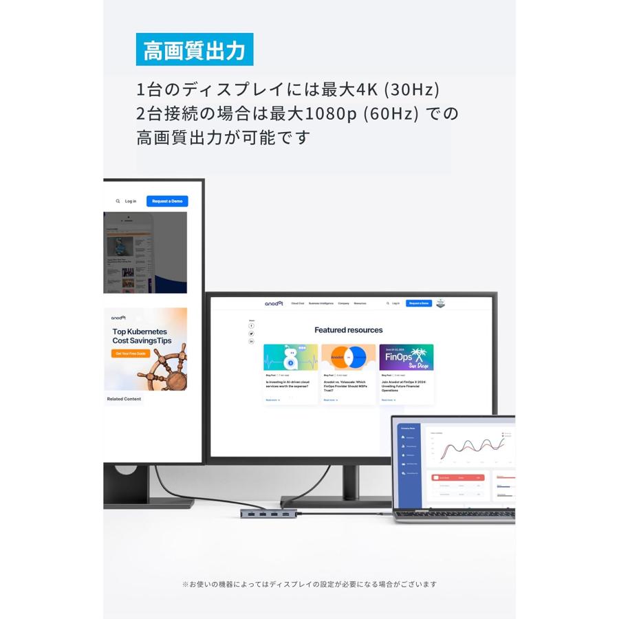 Anker（アンカー） Anker USB-C ハブ (7-in-1, Dual Display) 100W USB