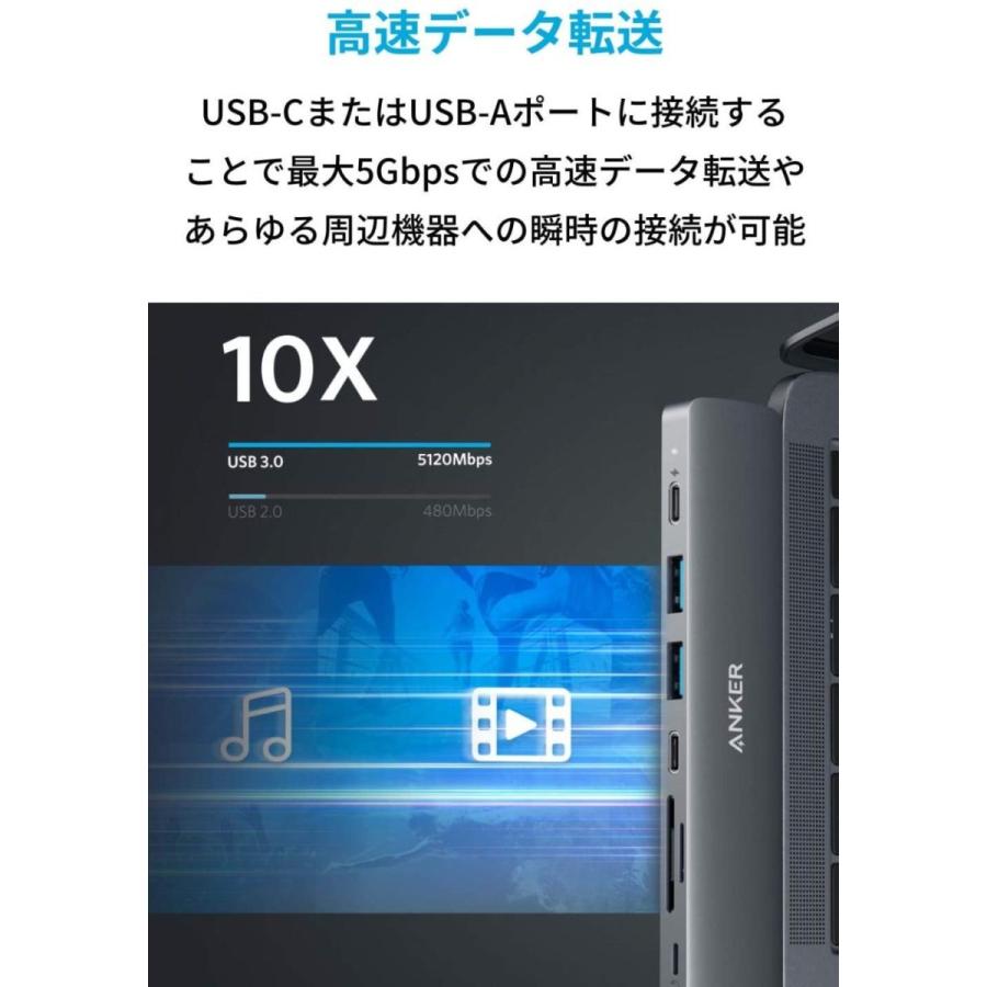 USB-C デュアル マルチメディア ハブ 拡張ポート 8in1 ケーブル整理 Amazon.co.jp: Anker PowerExpand 8-in-1 USB-C PD Media Hub