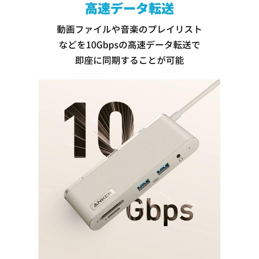 （お得な特別割引価格） Anker 655 USB-C ハブ (8-in-1) 10Gbps 高速データ転送 USB-Aポート 100W USB Power Delivery USB-Cポート 4K HDMIポート 1Gbps イーサネットポート アンカー