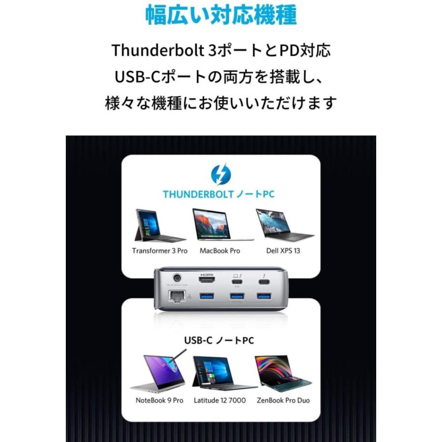 Anker PowerExpand Elite 13-in-1 Thunderbolt 3 Dock ドッキングステーション 85W出力 USB Power Delivery 対応 アンカー｜ankerdirect｜04