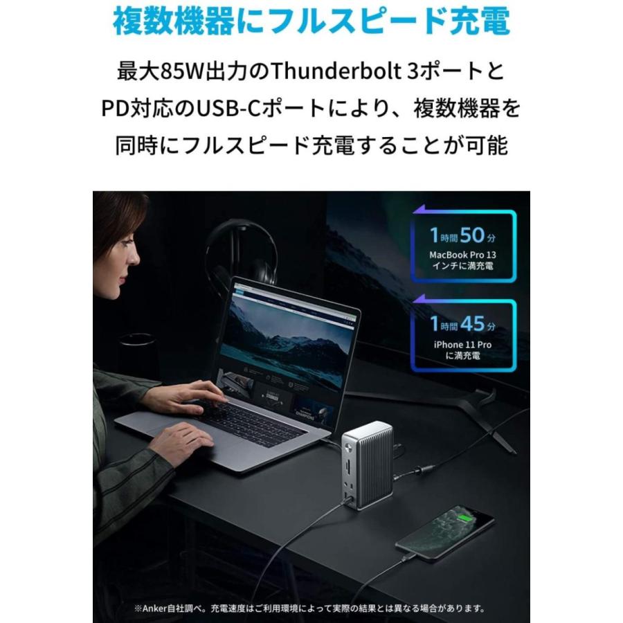 Anker PowerExpand Elite 13-in-1 Thunderbolt 3 Dock ドッキングステーション 85W出力 USB Power Delivery 対応 アンカー｜ankerdirect｜05