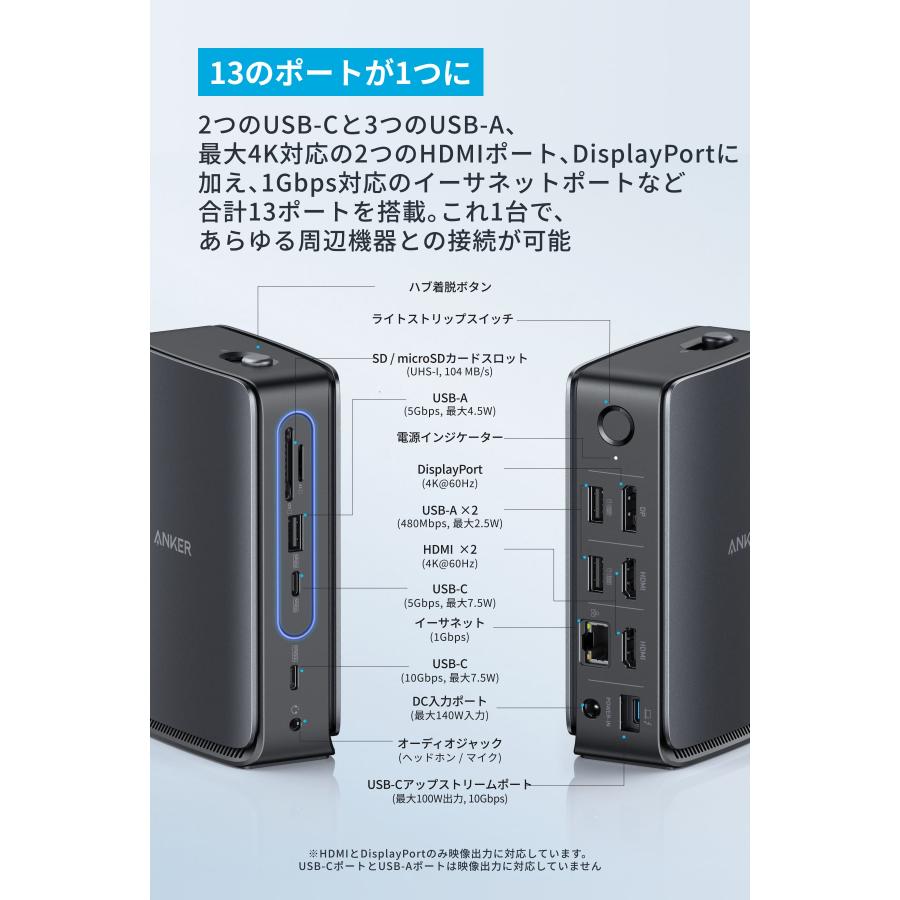 Anker（アンカー） Anker Nano ドッキングステーション (13-in-1, 着脱