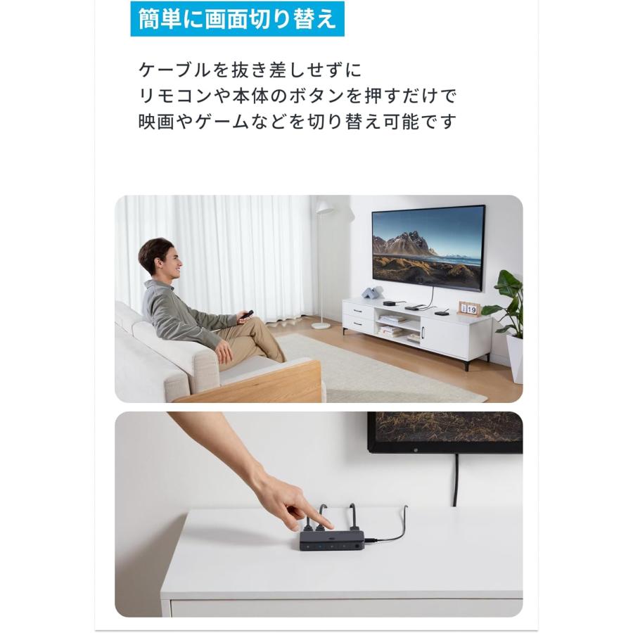 Anker HDMI Switch (4-in-1 Out, 4K HDMI) セレクター リモコン Anker HDMI Switch (4-in-1 Out, 4K HDMI) セレクター リモコン