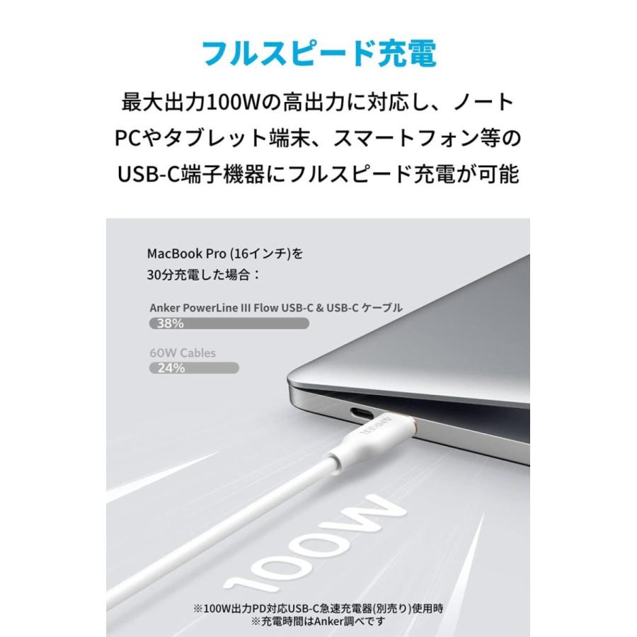 Anker PowerLine III Flow USB-C & USB-C ケーブル Anker絡まないケーブル PD対応 シリコン素材採用100W Galaxy iPad Pro MacBookPro/Air 各種対応 アンカー｜ankerdirect｜12