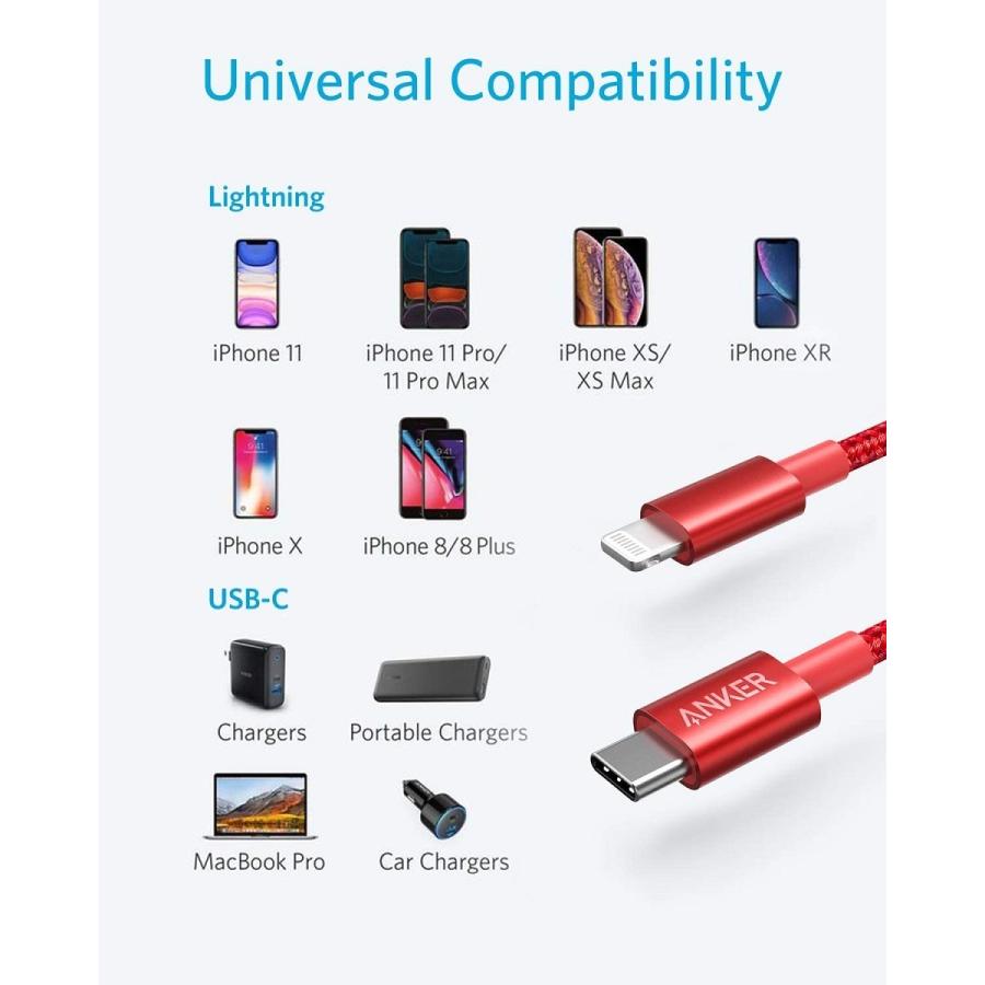 Anker 高耐久ナイロン USB-C & ライトニングケーブル MFi認証 PD対応 iPhone 12 / 12 Pro / 11 / SE(第2世代) 各種対応 アンカー｜ankerdirect｜05