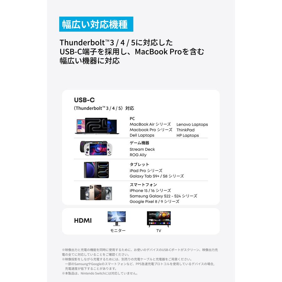 Anker Nano USB-C & HDMI ケーブル (4K, 高耐久ナイロン, 140W) | Anker | 08