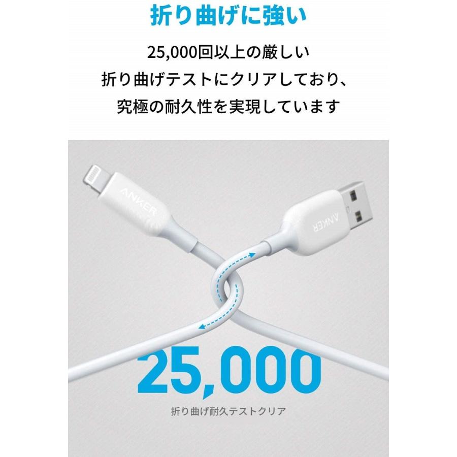 Anker iPhone 充電ケーブル PowerLine III ライトニングUSBケーブル Apple MFi認証取得 超高耐久 極細 お手入れ簡単 0.9m ホワイト｜ankerdirect｜04