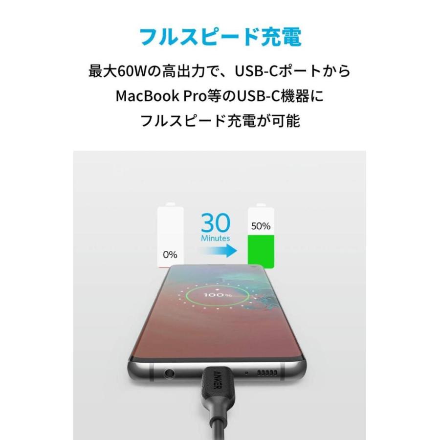 Anker PowerLine III USB-C & USB-C 2.0 ケーブル (0.3m) 超高耐久 60W USB PD対応 MacBook Pro/Air iPad Pro/Air Galaxy 等対応｜ankerdirect｜04