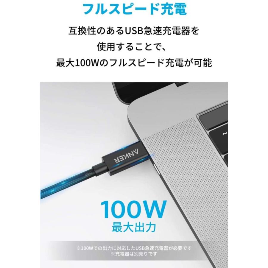 Anker USB-C & USB-C Thunderbolt 3 ケーブル 0.7m ブラック 100W出力 / 40Gbps / 高速データ転送 / 4K対応 / 5K対応｜ankerdirect｜03