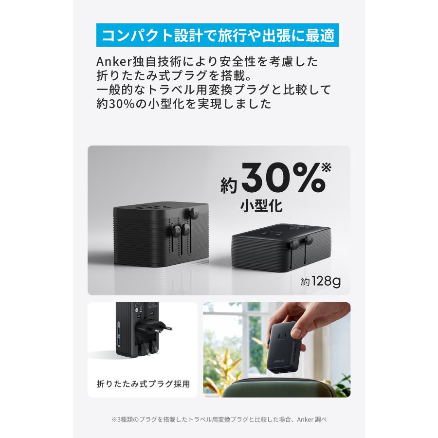 Anker（アンカー） Anker Nano トラベルアダプタ (5-in-1, 20W) 海外