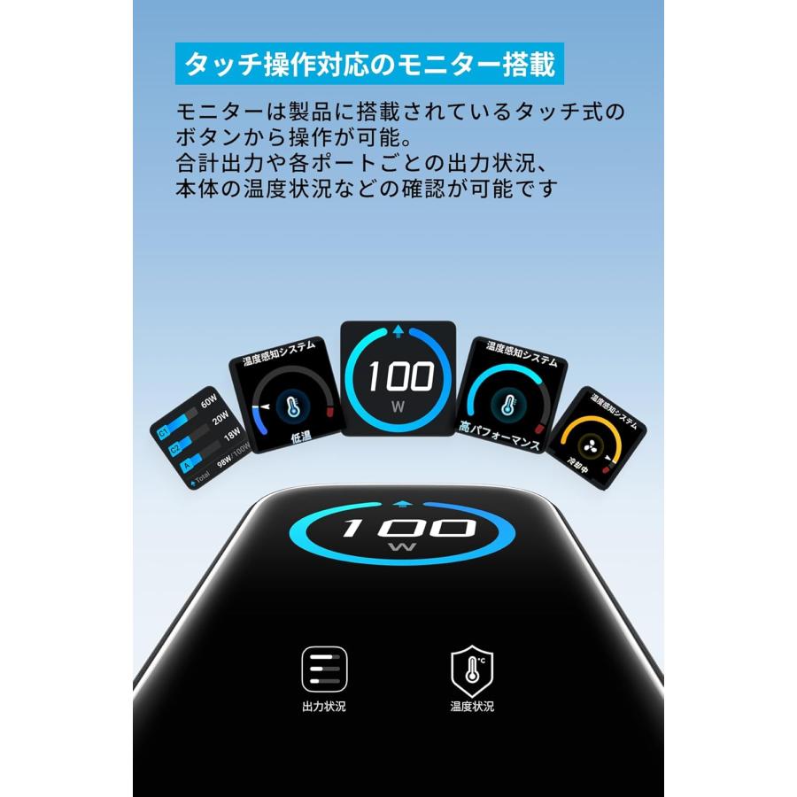 Anker Charger (100W, 3 Ports) with USB-C & USB-Cケーブル | Anker | 04