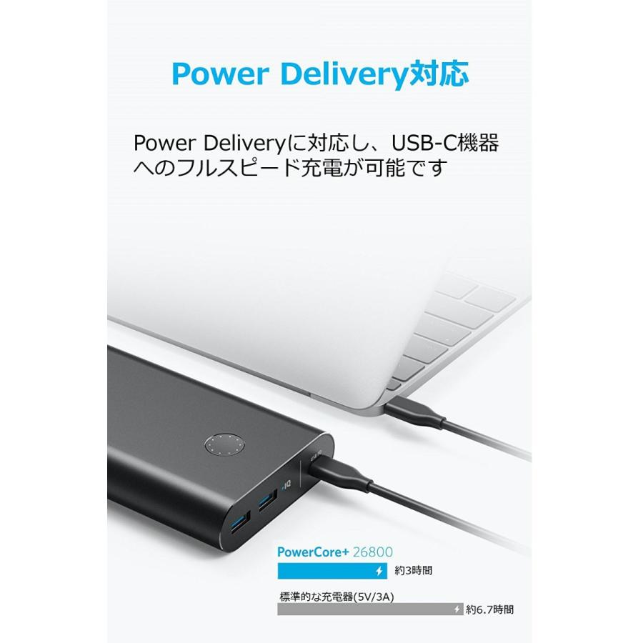 モバイルバッテリー Anker PowerCore+ 26800 PD モバイルバッテリー PSE認証済 Power Delivery対応 26800mAh USBCポート搭載 USB-C急速充電器付属 アンカー｜ankerdirect｜06