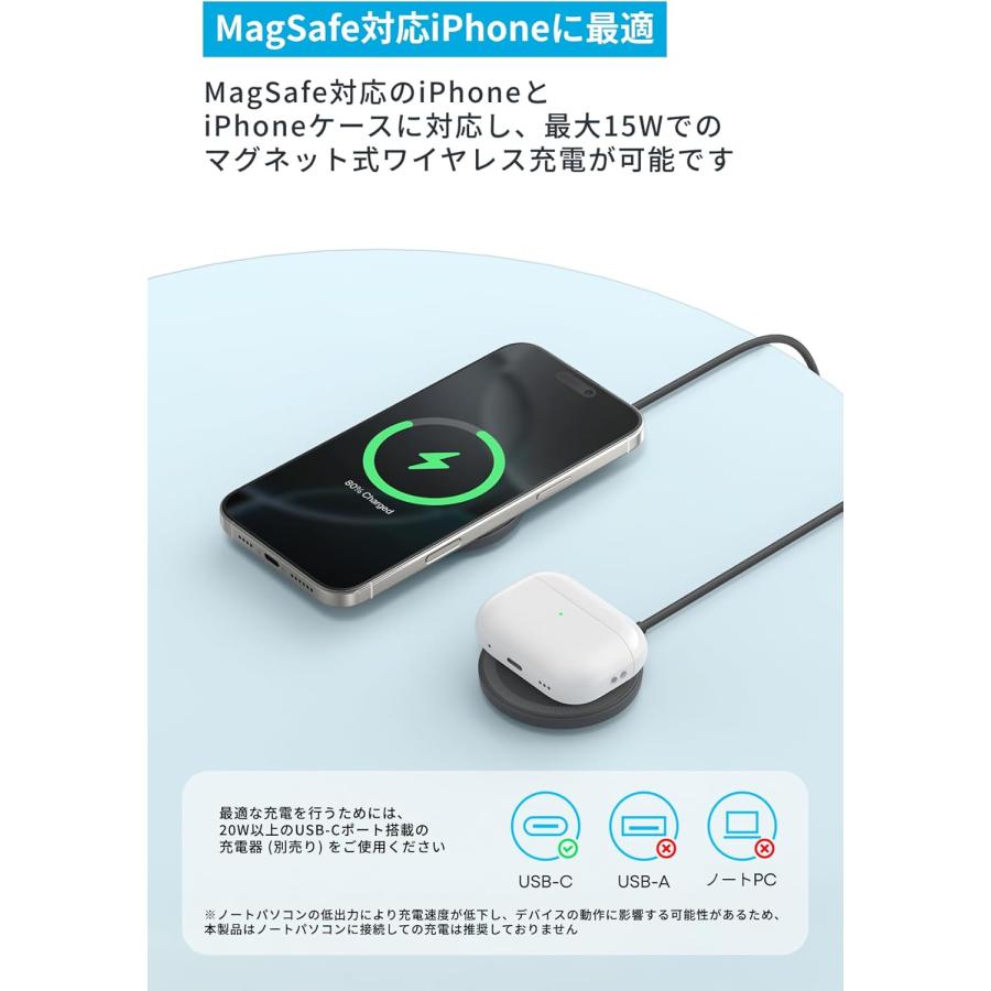 Anker（アンカー） Anker Zolo Wireless Charger (Magnetic, Pad) 2個