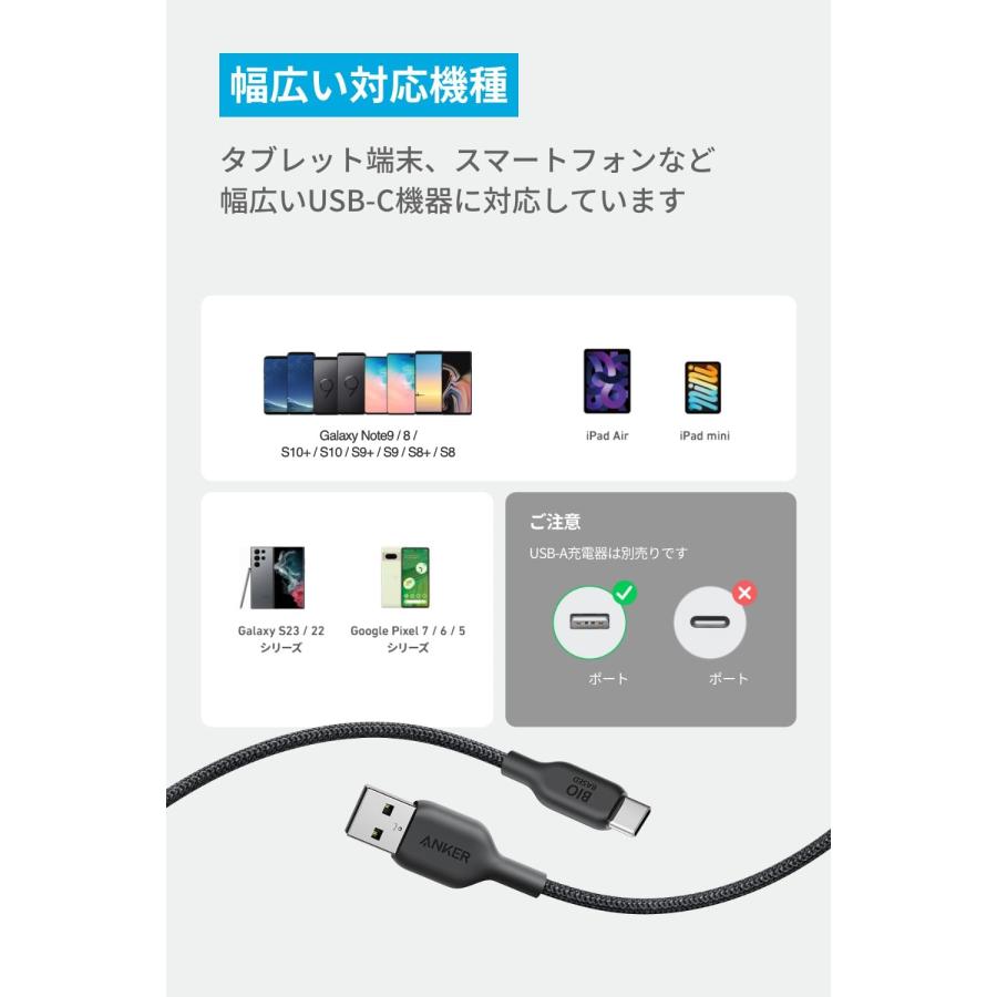 Anker（アンカー） 【2本セット】Anker USB-C & USB-A ケーブル (高
