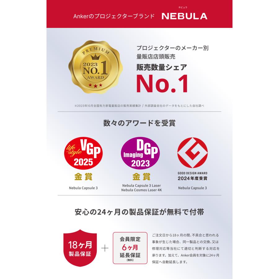 Anker Nebula (ネビュラ) Capsule 3 Laser(Google TV搭載 Anker Nebula (ネビュラ) Capsule 3 Laser(Google TV搭載