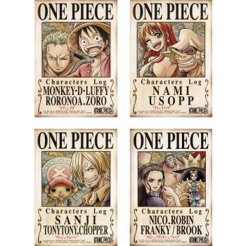 One Piece ワンピース キャラクターズ Log 全4枚 ルフィ ゾロ ナミ ウソップ サンジ チョッパー ロビン フランキー ブルック レン あんらんどヤフーショップ 通販 Yahoo ショッピング