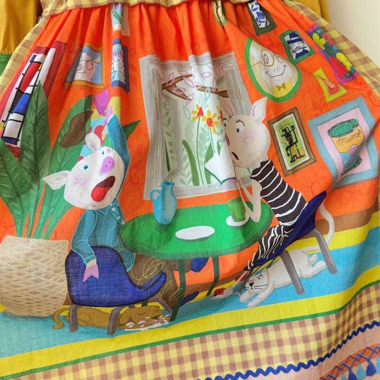 【40％OFF SALE】アルベロベロ(Alberobello)オレボレブラぶたさんルームプリント ワンピース（オレンジ）【2025 SPRING COLLECTION】送料無料の画像
