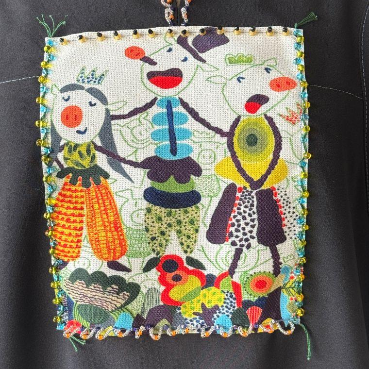 【40％OFF SALE】アルベロベロ(Alberobello)オレボレブラぶたさんプリント地付き ワンピース（クロ）【2025 SUMMER COLLECTION】送料無料_6