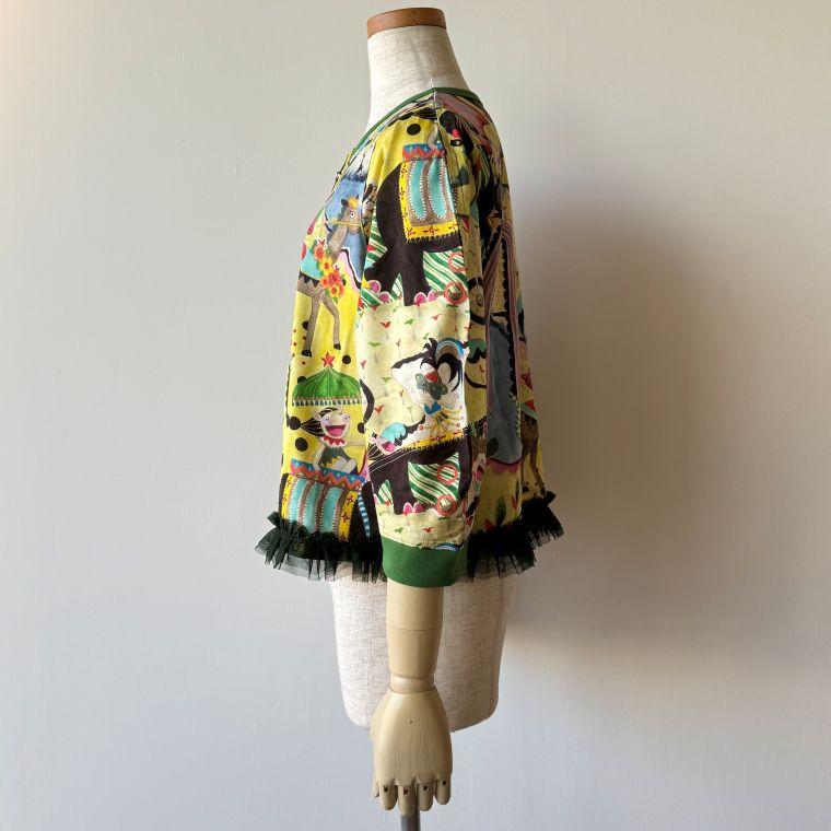 【美品】アルベロベロ 「みんな一緒」 ぶたさん 総柄プリント カーディガン ALBEROBELLO 【30％OFF SALE】アルベロベロ(Alberobello