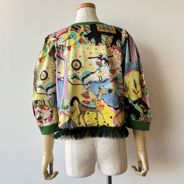 【美品】アルベロベロ 「みんな一緒」 ぶたさん 総柄プリント カーディガン ALBEROBELLO 【40％OFF SALE】アルベロベロ(Alberobello