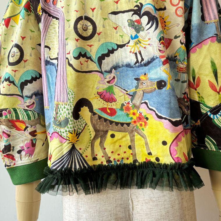 アルベロベロ　オレボレブラ アートプリント カーディガン　ブタさん アルベロベロ オレボレブラ アートプリント カーディガン ブタさん