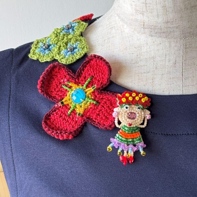 新品未使用】アルベロベロ オレボレブラ 花刺繍 グリーン ベスト
