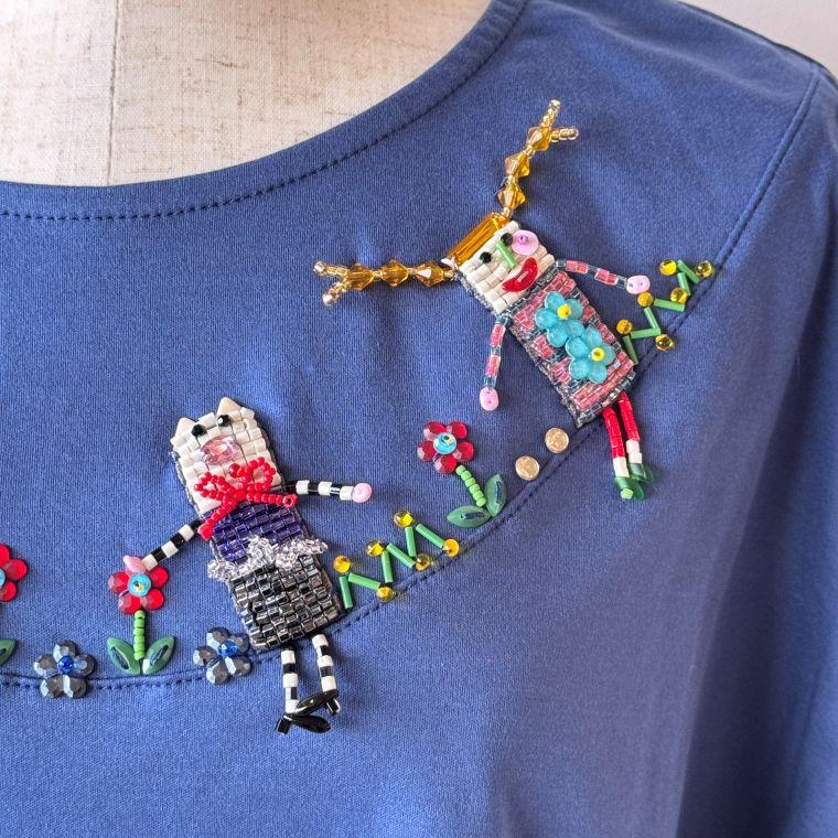 6/10まで! Alberobelloアルベロベロ ぶたさん刺繍入りチュニック 6/10まで! Alberobelloアルベロベロ ぶたさん刺繍入りチュニック