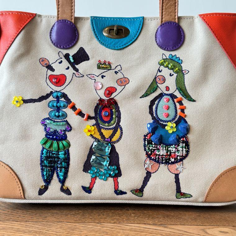 アルベロベロ★オレボレブラ豚さん刺繍★2025新作☆前後2WAY☆週末値下げ！！ ALBEROBELLO 【10％OFF SALE】アルベロベロ(Alberobello