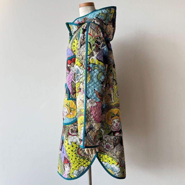 【美品】OLLEBOREBLA アルベロベロ　薄手コート　ぶたさん　グレー 美品】OLLEBOREBLA アルベロベロ 薄手コート ぶたさん グレー 美