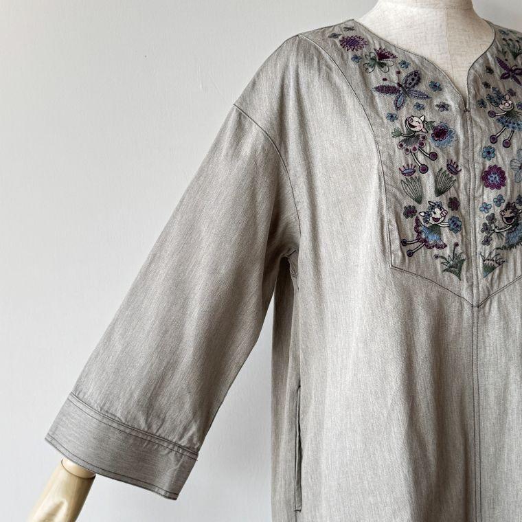 アルベロベロ☆刺繍グレーのデニムワンピース ALBEROBELLO アルベロベロ(Alberobello)オレボレブラぶたさん