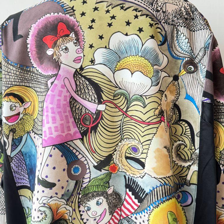 レトロ】アルベロベロ♥️お買い物ぶたさんカラフルな街並み グリーン