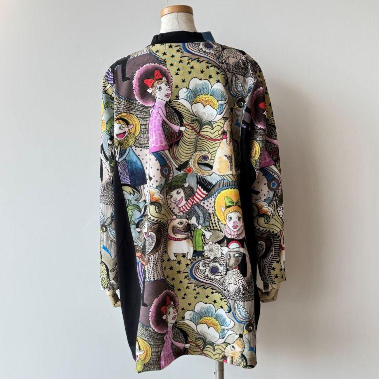 ALBELOBELO アルベロベロ　カラフルキャラクター　ブラウス　チュニック snc アルベロベロ ALBEROBELLO チュニック 黄緑 茶 マルチ ブタ