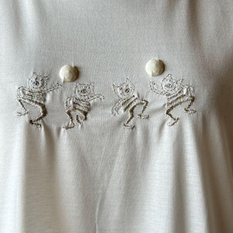 OLLEBOREBLA チュニック五分袖リネン豚さん